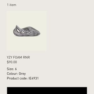 YZY Foam RNR Grey